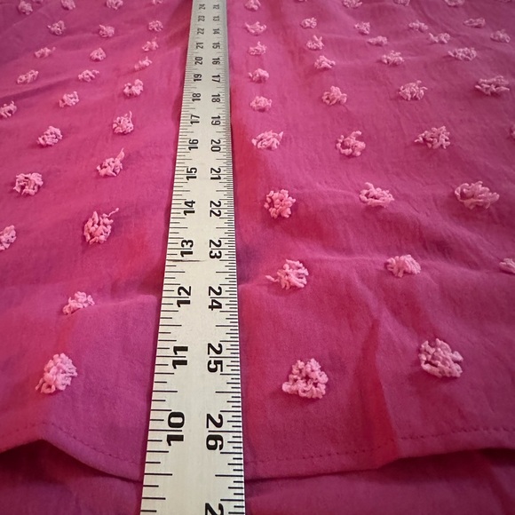 Pink Puff Sleeve Ruffled Mandarin Collar Blouse - Picture 6 of 8
